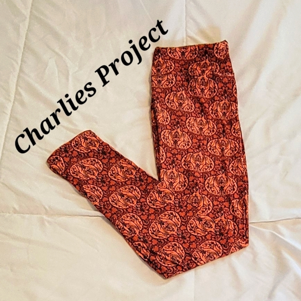 New! Charlies Project orange fall pumpkin leggings. Sz: 4-14
